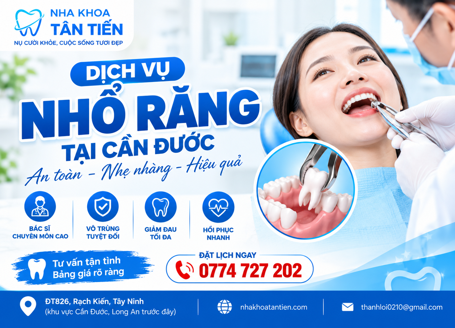 Dịch Vụ Nhổ Răng Tại Cần Đước – Bảng Giá & Quy Trình